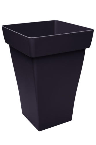 Πλαστική τετράγωνη γλάστρα & Πιάτο Romeo plus  Ανθρακί εξωτερικού χώρου (39 cm X 55 cm)