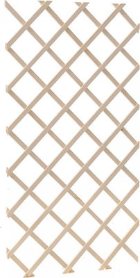 Πτυσσόμενη Πέργκολα Κήπου από Ξύλο με Πλέγμα Ρόμβου σε Καφέ Χρώμα 105x70cm