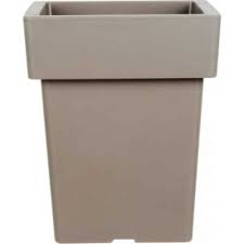 Πλαστική Γλάστρα Μπρονζέ  LINEA +Πιάτο 27x27x34