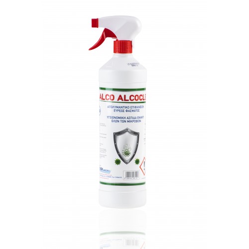 Alcoclean Καθαριστικό Spray Γενικής Χρήσης με Απολυμαντική Δράση 1lt